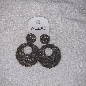 ALDO maple ridge rhinestone gold & black earrings
